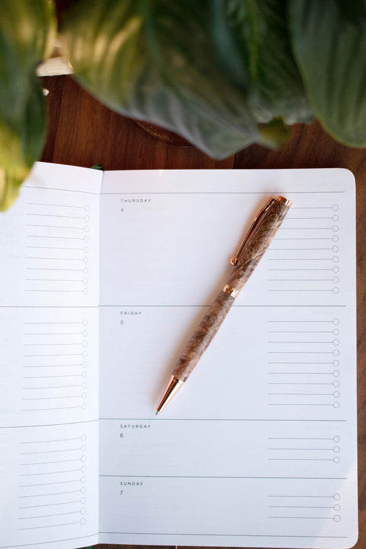 Autumn Woods Narrator Pen in Cherry with a Rose Copper kit | Ballpoint Pen
