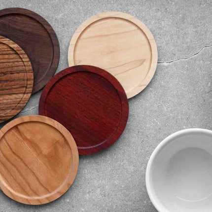 Custom Logo Coasters | Handmade Wooden Coaster Sets | Maple, Walnut, Cherry Wooden Coasters by Autumn Woods Co