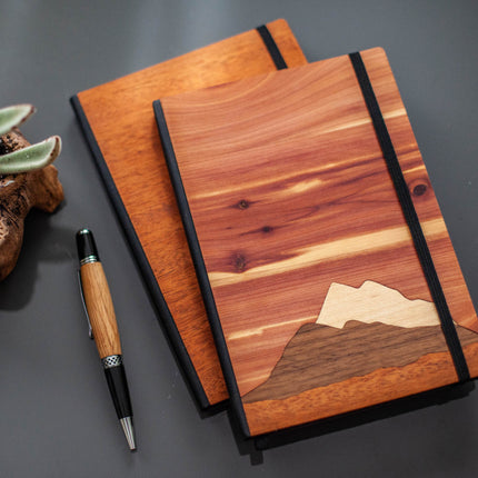 handmade wooden notebooks engraved