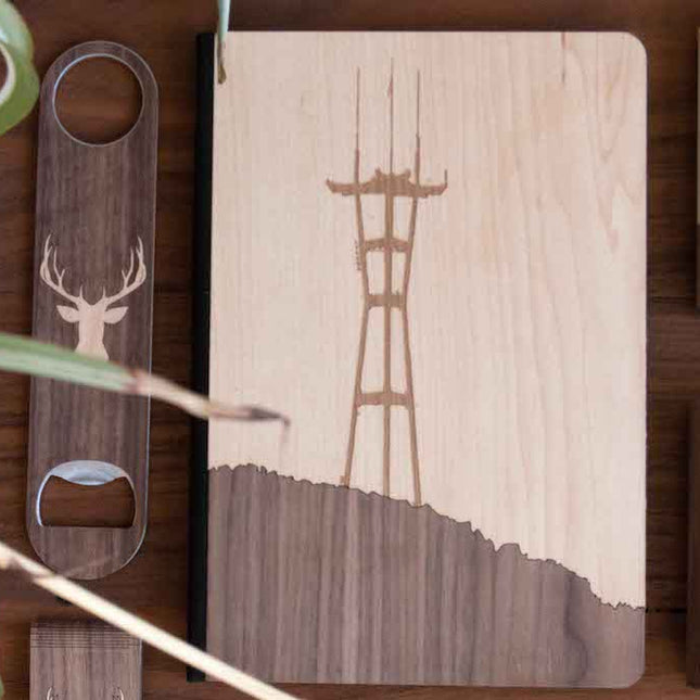 Notebook Personalized Wooden Notebook, Autumn Woods Collective, Custom Wooden Gifts