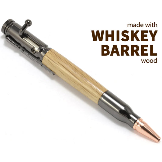  BOLT ACTION WHISKEY BARREL WOOD PEN, Autumn Woods Collective, Custom Wooden Gifts