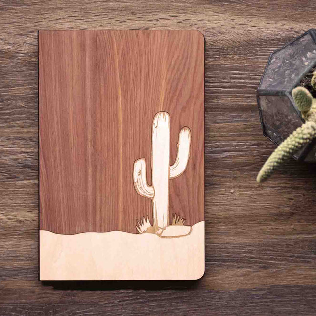 Notebook Cactus Journal, Autumn Woods Collective, Custom Wooden Gifts