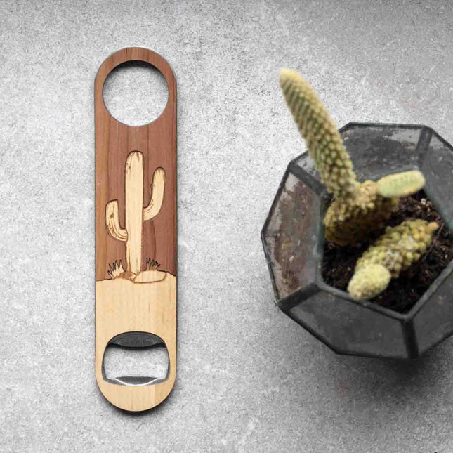 Bottle Opener Cactus Bottle Opener, Autumn Woods Collective, Custom Wooden Gifts