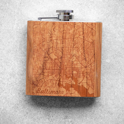 Baltimore, MD Charm City Map Flask - Autumn Woods Co.