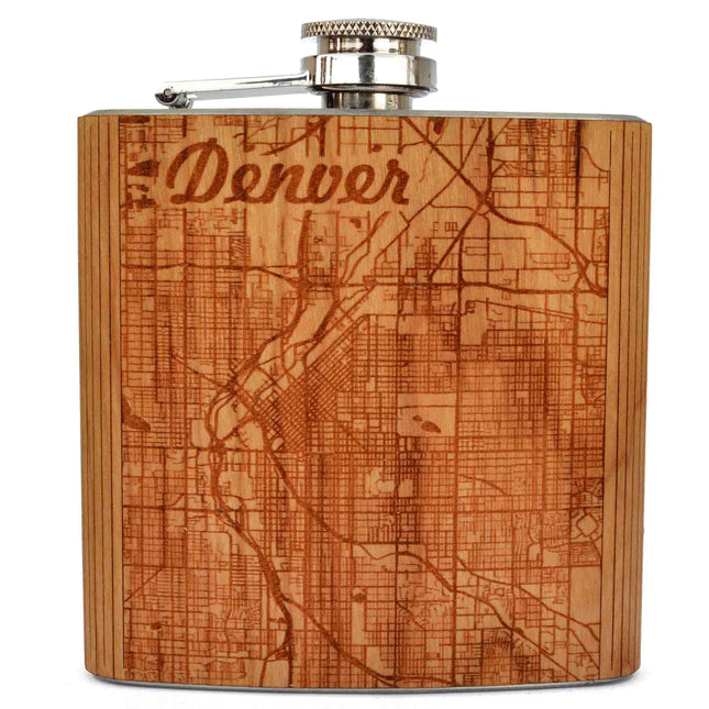 Denver, CO City Map Flask - Autumn Woods Co.