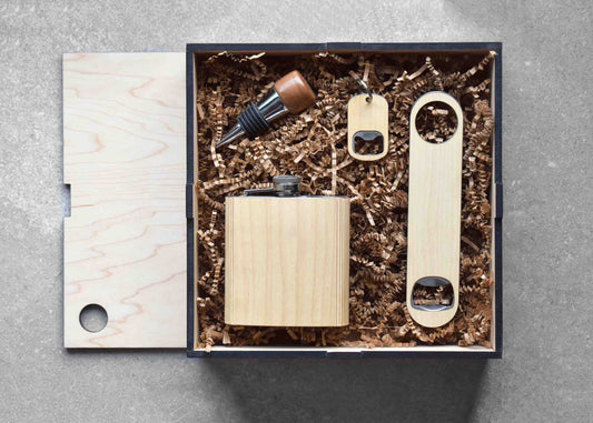 Barware Sets Handmade Maple Wooden Barware Set, Autumn Woods Collective, Custom Wooden Gifts