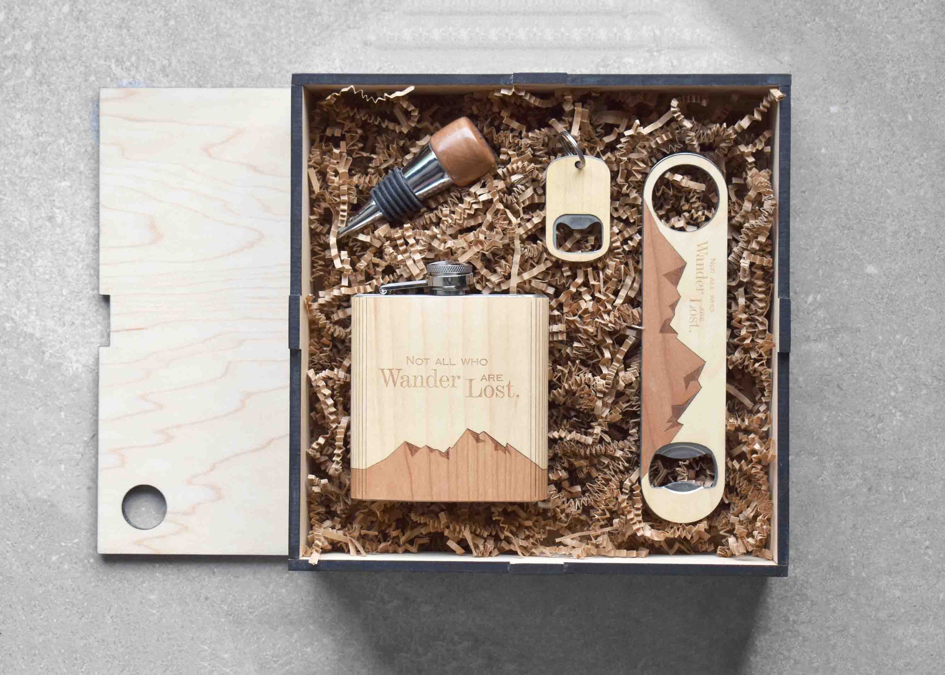 Barware Sets Handmade Maple Wooden Barware Set, Autumn Woods Collective, Custom Wooden Gifts
