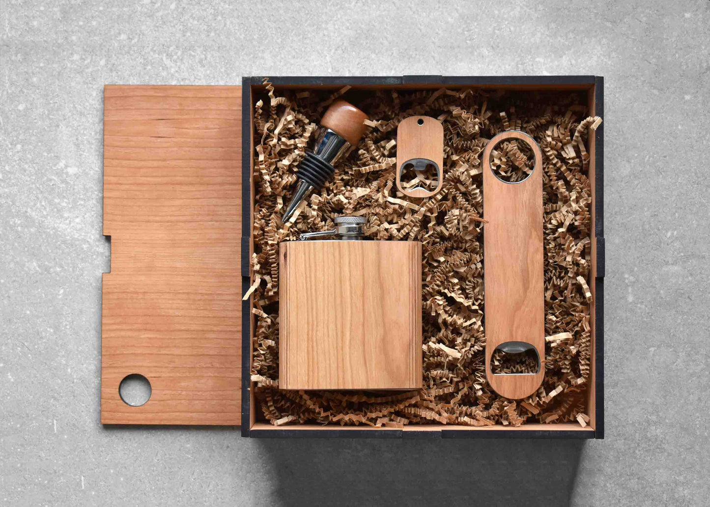 Barware Sets Handmade Cherry Wooden Barware Set, Autumn Woods Collective, Custom Wooden Gifts