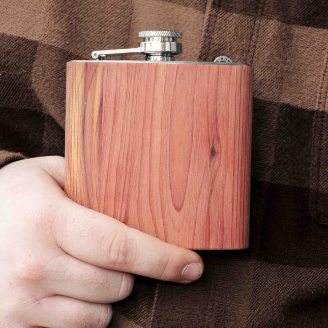Flask Custom Wooden Hip Flask, Autumn Woods Collective, Custom Wooden Gifts