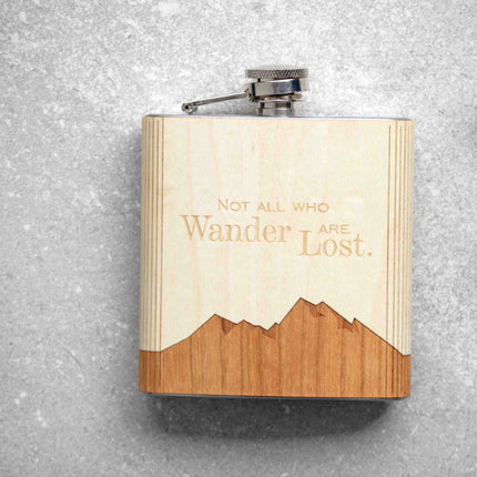 Not All Who Wander Flask - Autumn Woods Co.