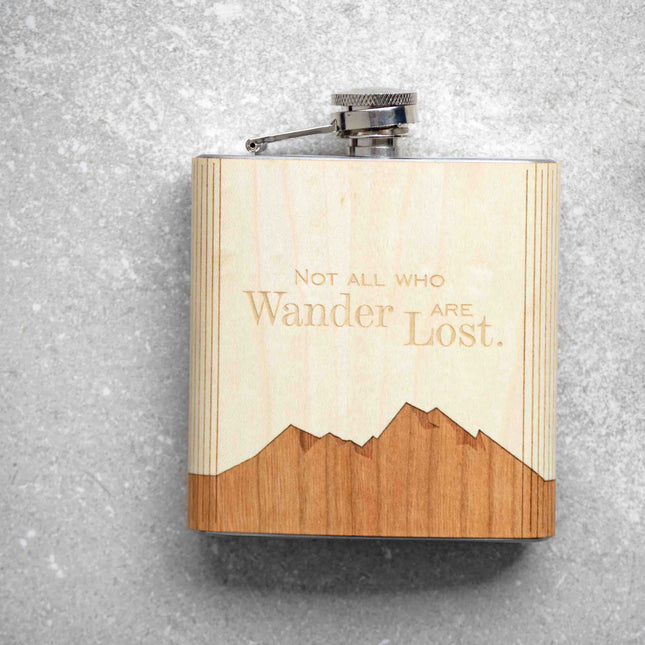 Not All Who Wander Flask - Autumn Woods Co.