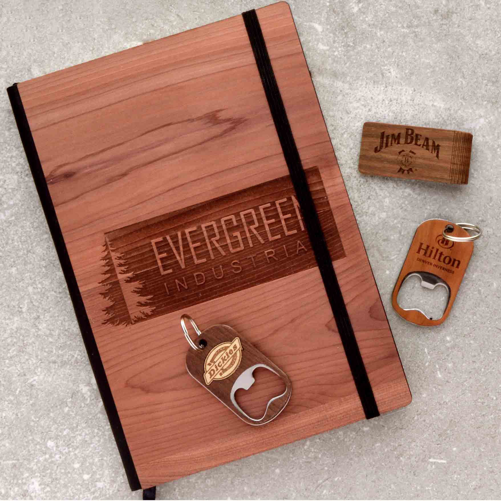 Corporate Gift Custom Wooden Notebooks, Autumn Woods Collective, Custom Wooden Gifts