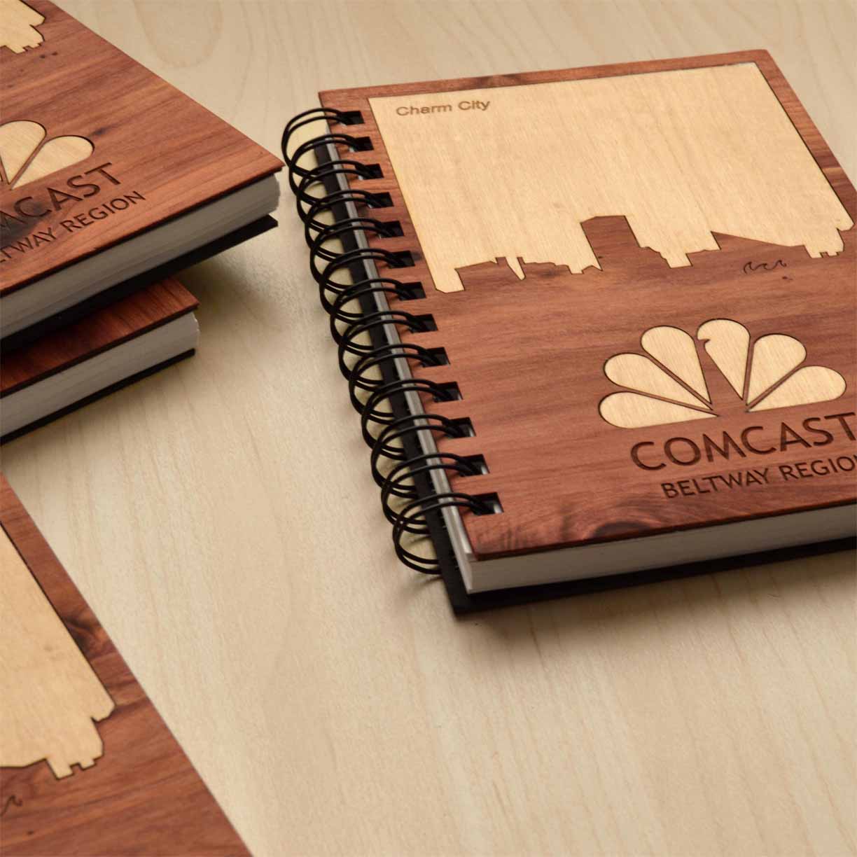 Corporate Gift Custom Wooden Notebooks, Autumn Woods Collective, Custom Wooden Gifts