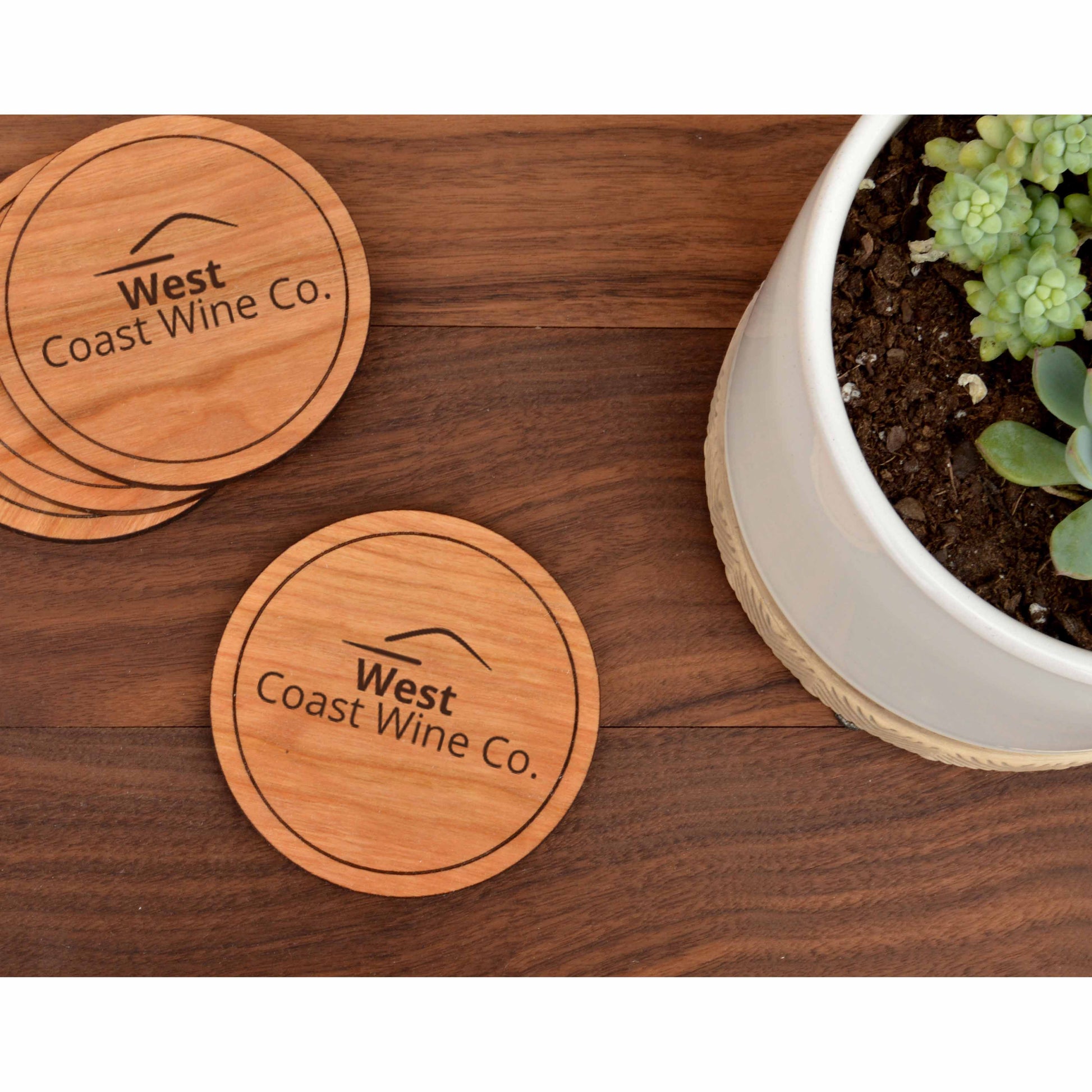Autumn Woods Collective Branded Wooden Logo Coasters | Best Selling Corporate Gifts | Best Selling Company Gifts